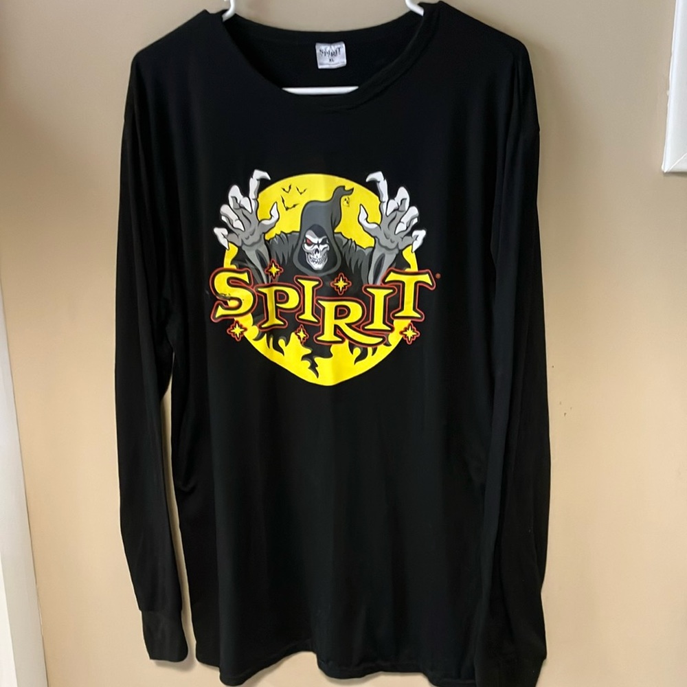 Spirit Halloween. Extra large black with Grim reaper on face.